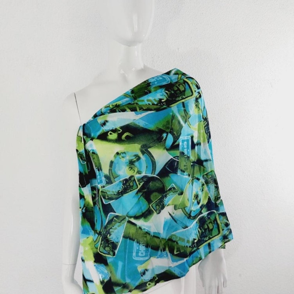 Auth RARE DIOR Pareo John Galliano RARE Sarong Wrap swim cover up vintage New - Picture 5 of 10